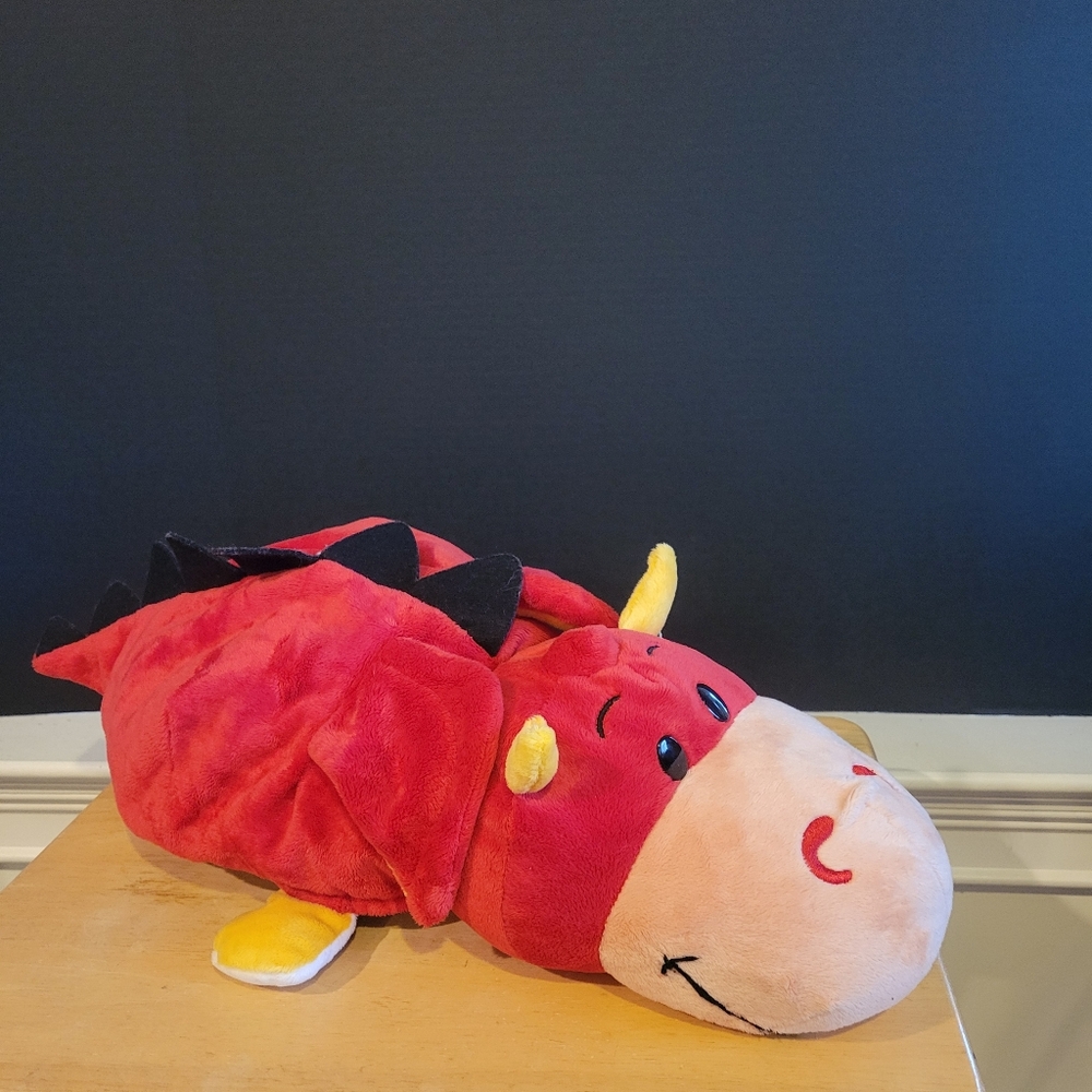 Flip a Zoo Reversible Plush. 2 in 1: Ember Dragon & Bei Bei Panda Soft Toy